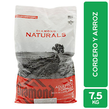 ALIMENTO PERRO ADULTO  SECO CORDERO-ARROZ CON PROBIÓTICOS DIAMOND NATURALS