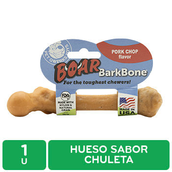 JUGUETE HUESO SABOR CHULETA PARA PERRO BARKBONE