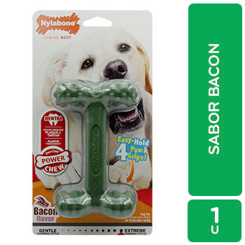 JUGUETE HUESO  DENTAL SABOR TOCINETA PARA PERRO NYLABONE