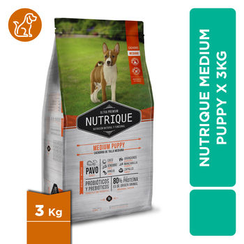 ALIMENTO PERRO CACHORRO SECO RAZA MEDIANA LIBRE DE TRIGO NUTRIQUE