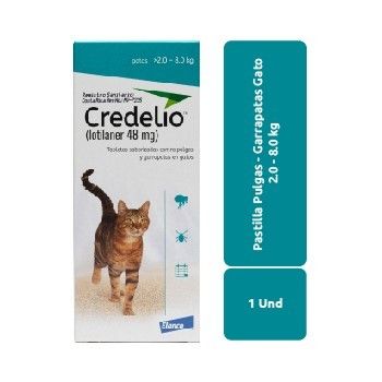 Antipulgas Y Garrapatas Externo Gato Tableta 2 A 8 Kg Credelio