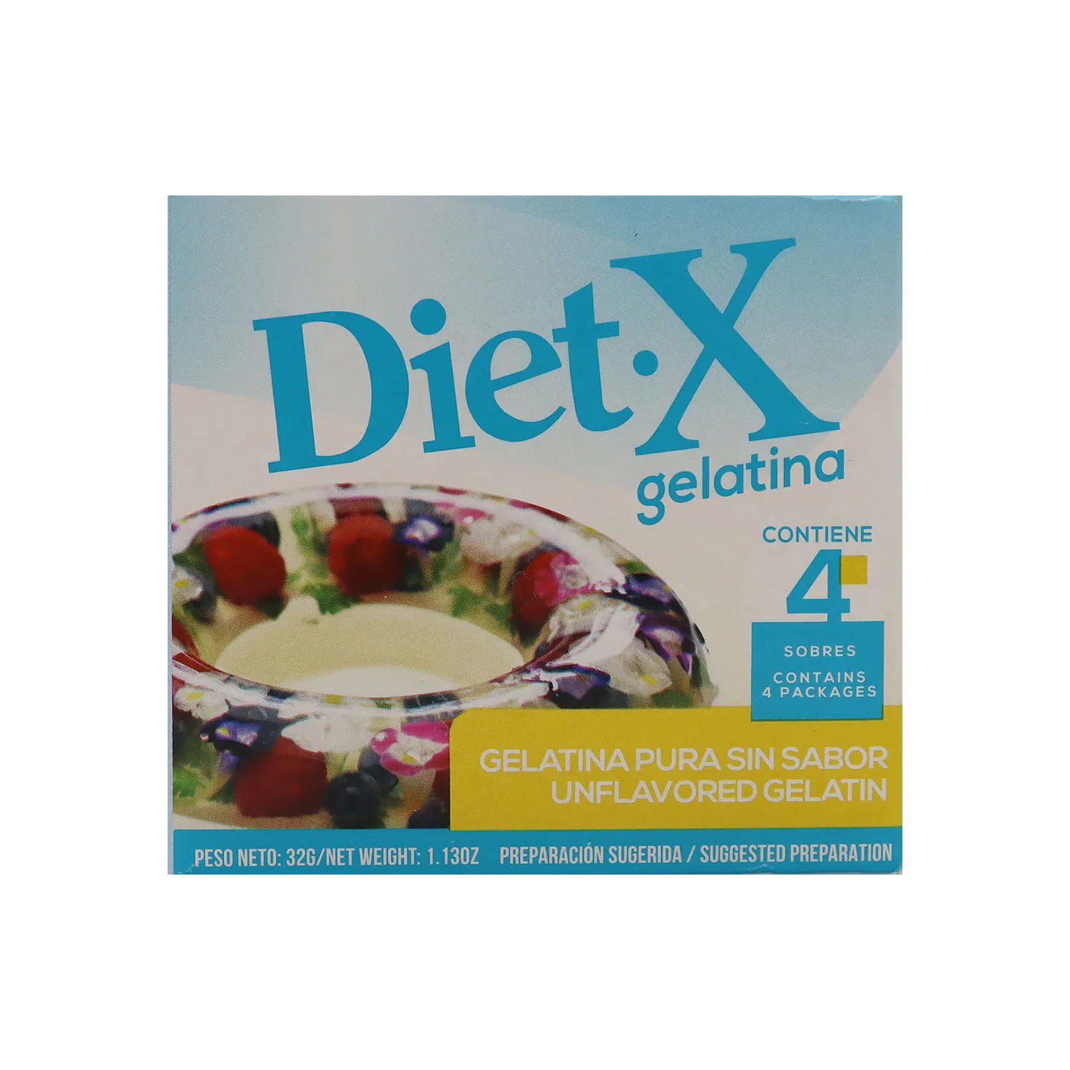 Gelatina Sin Sabor Sin Azucar Diet X Unidad 32 G