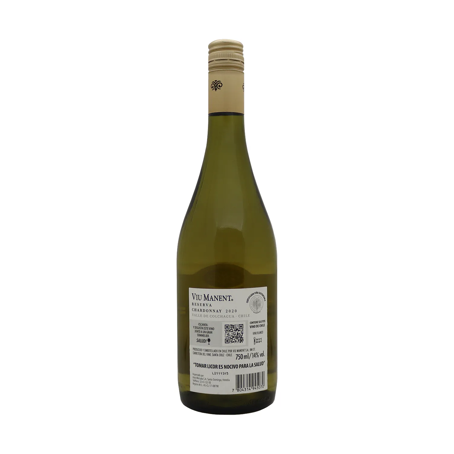 Vino Blanco Chile Chardonnay Reserva Viu Manent