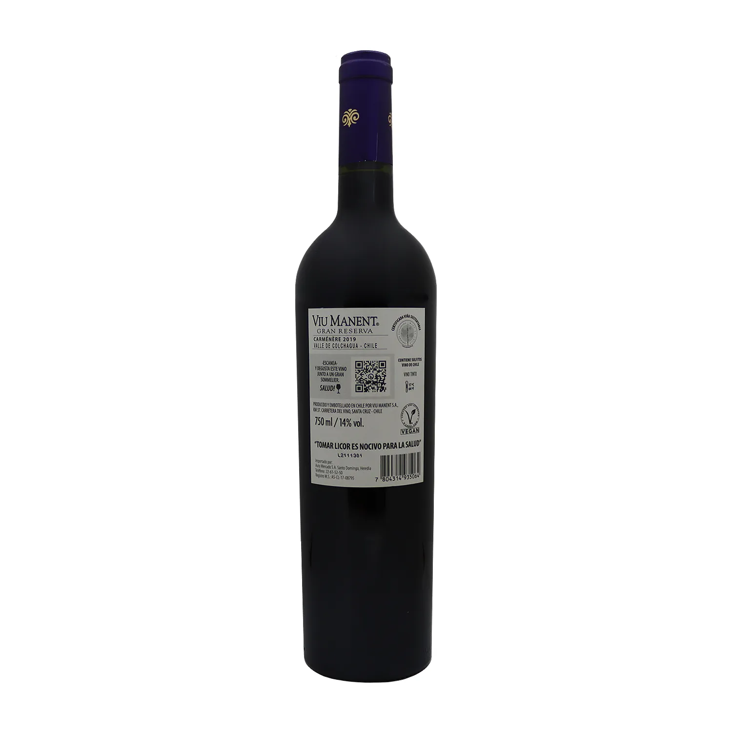 Vino Tinto Chile Carmenere Gran Reserva Viu Manent