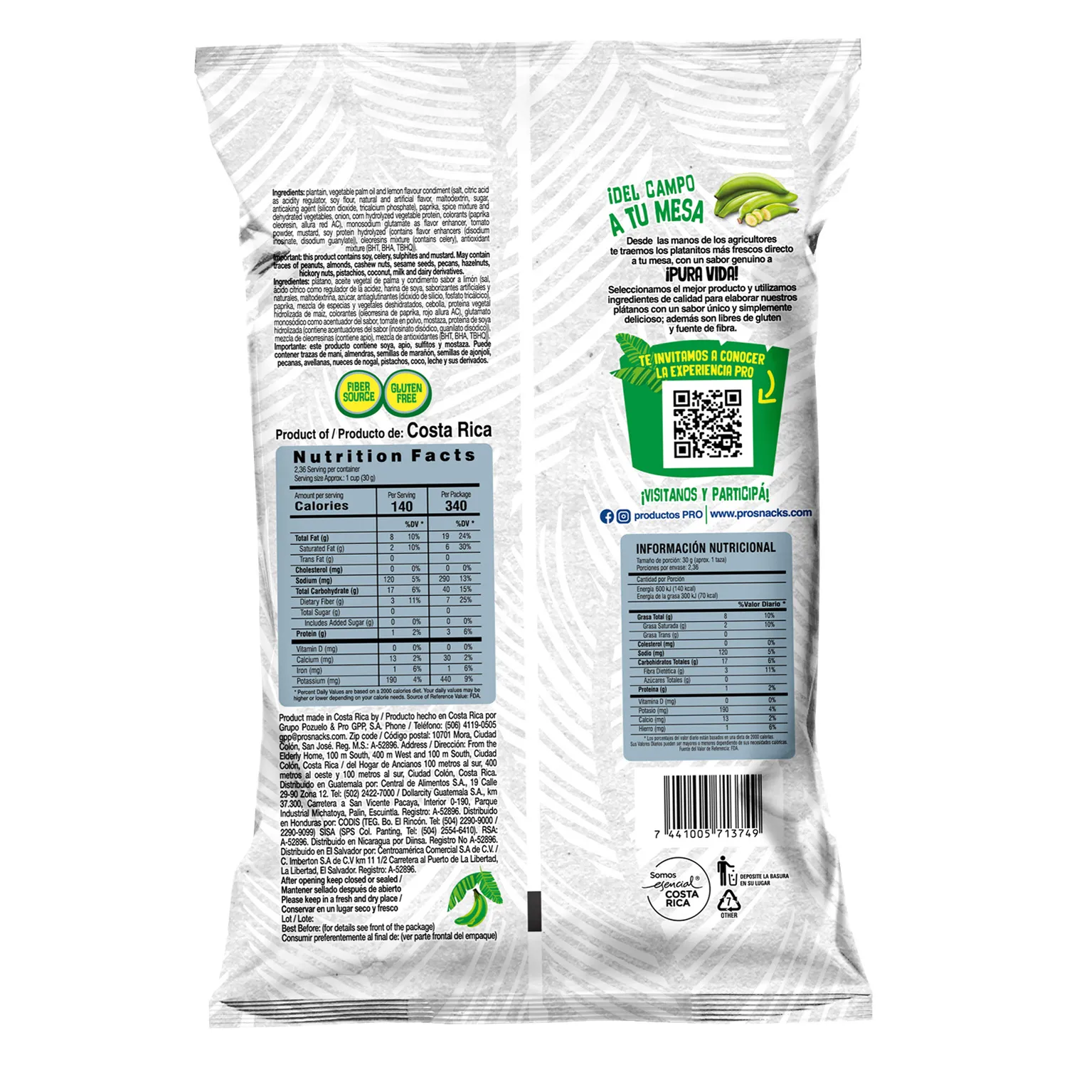 Platano Verde Limon Sal Pro Paquete 70.9 G