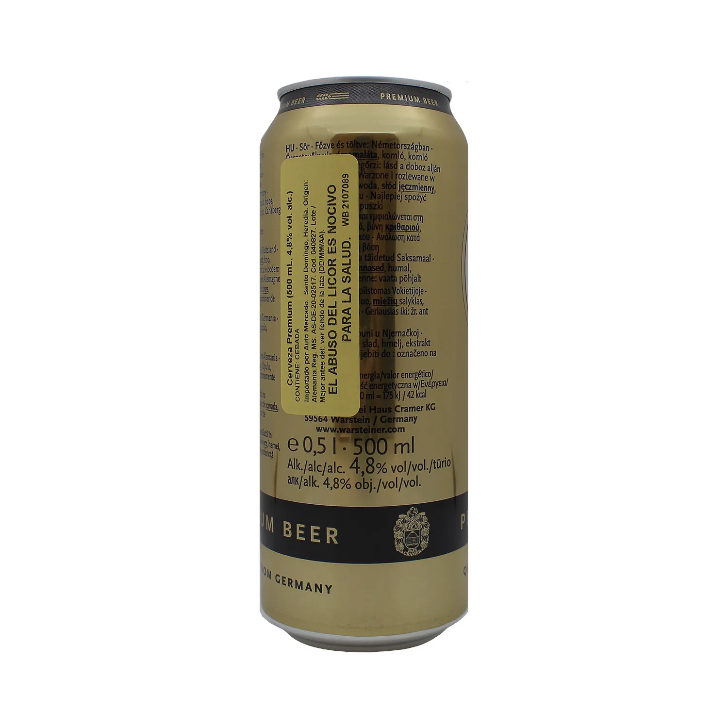 Cerveza Importada Alemania Warsteiner Lata 500 Ml