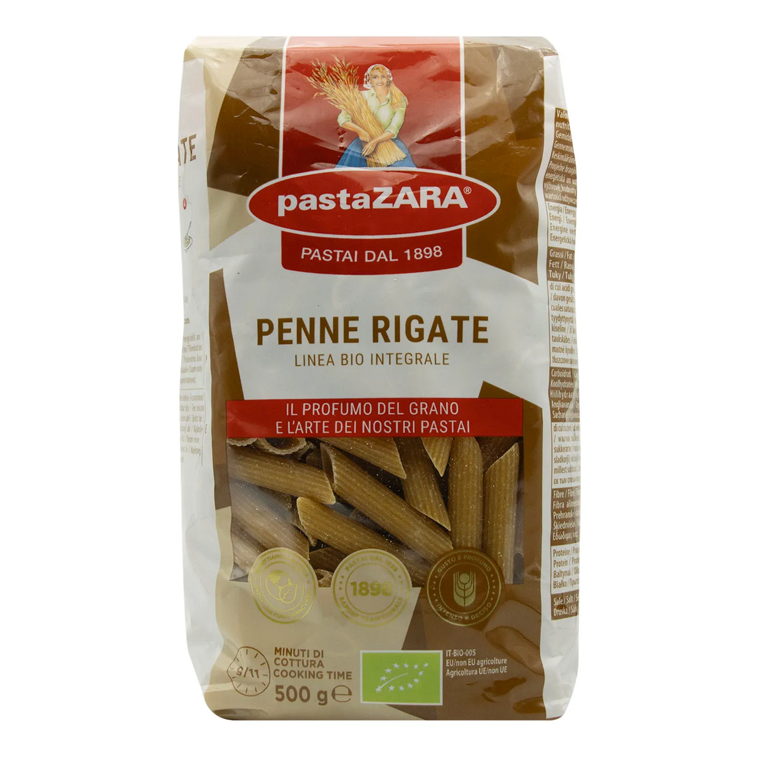 Pasta Alimenticia Pluma Integral Pasta Zara Paquete 500 G