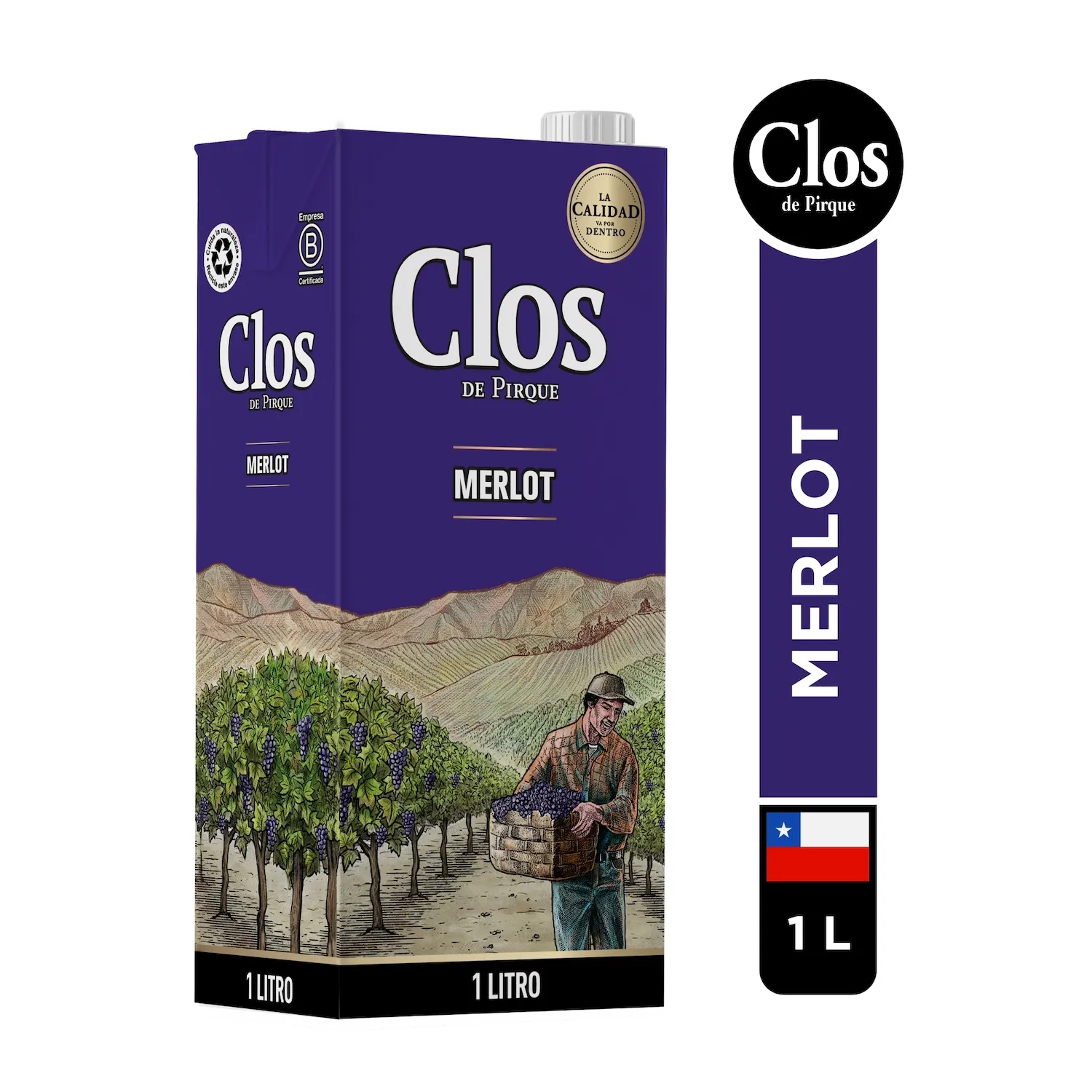 Vino Tetrabrick Chile Blend Clos De Pirque Tetra Brick 1000 Ml