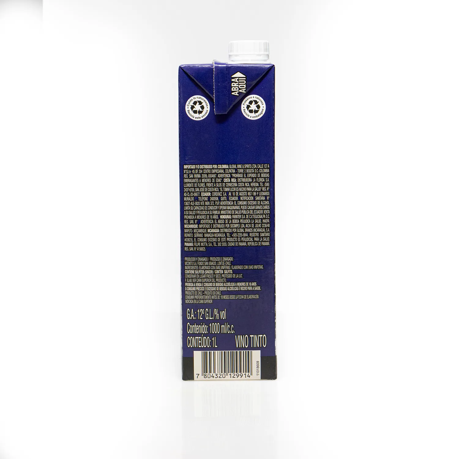 Vino Tetrabrick Chile Blend Clos De Pirque Tetra Brick 1000 Ml