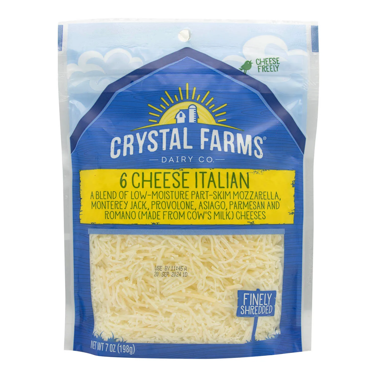 Queso Italiano Rallado Crystal Farms Paquete 226 G