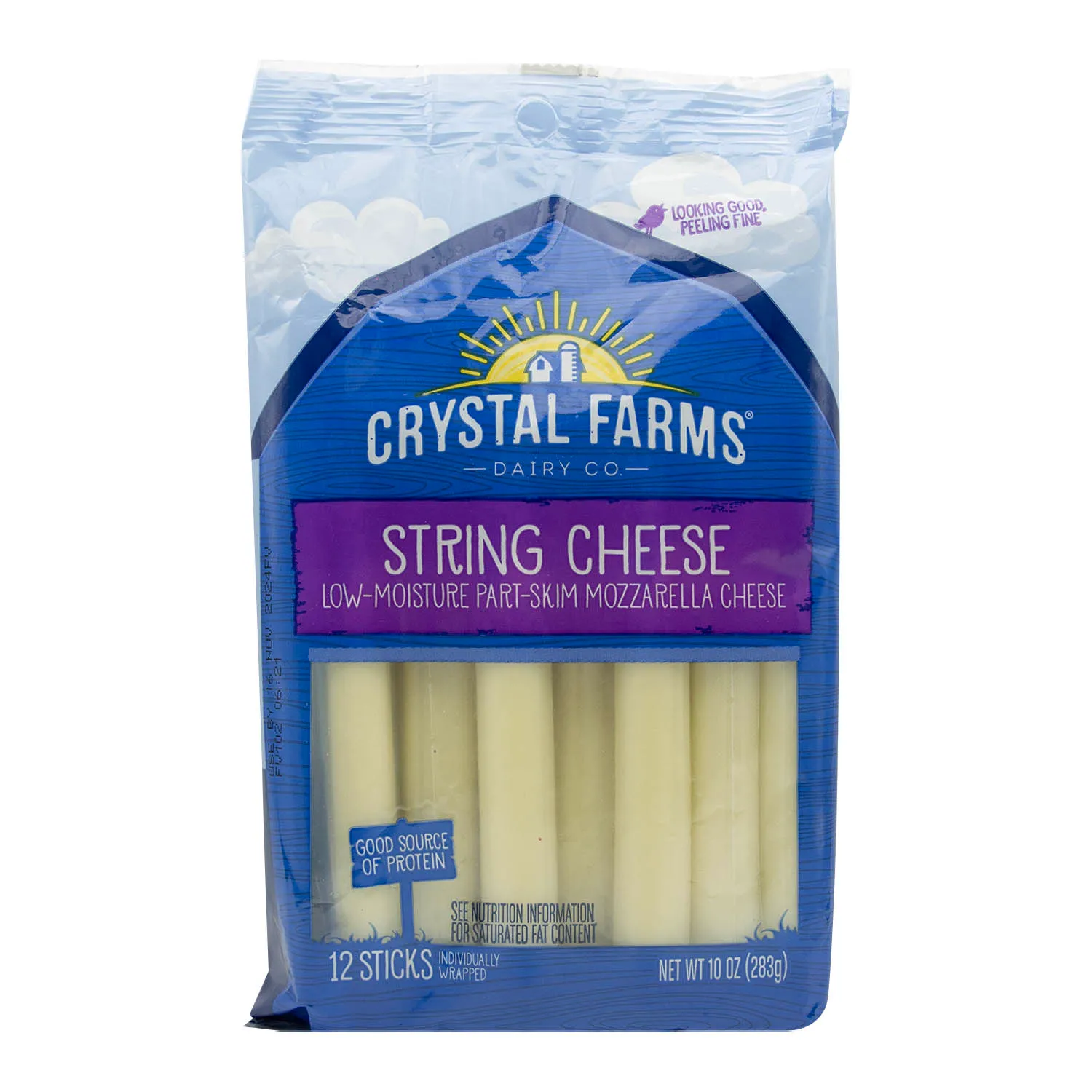 Queso Mozzarella Barras Crystal Farms Paquete 283 G