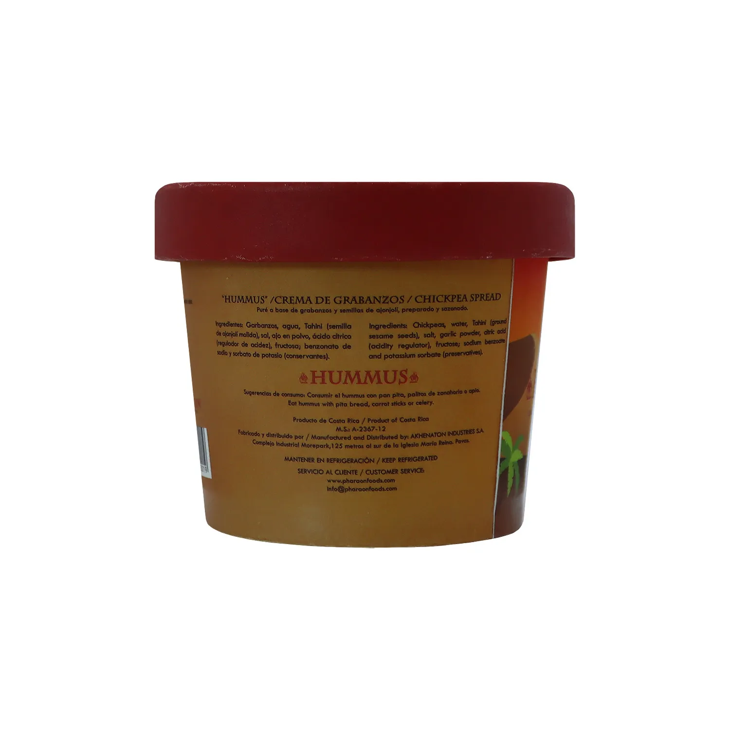 Dip Hummus Clasico Garbanzo Pharaon Envase 250 G