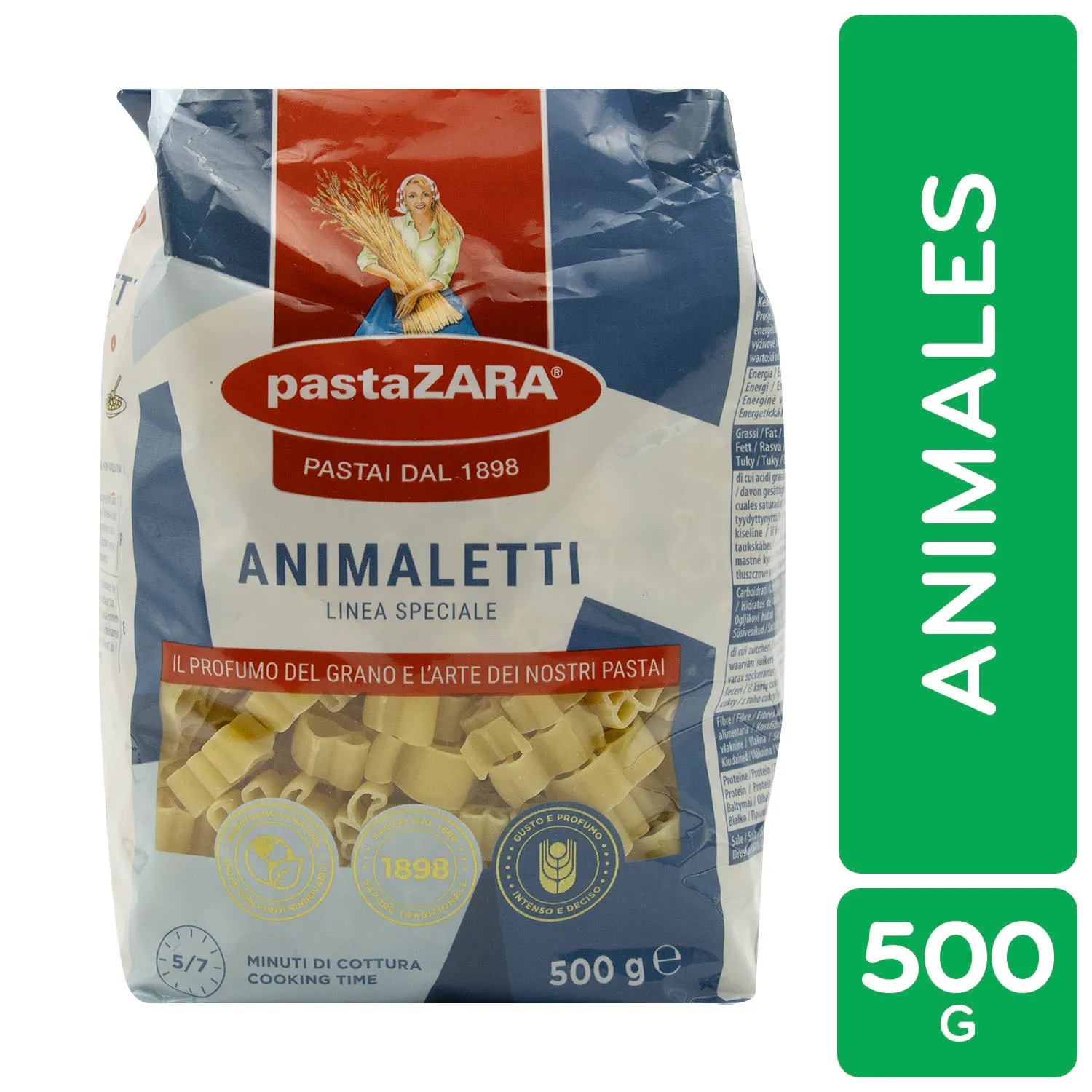 Pasta Alimenticia Cabito Animalitos Pasta Zara Paquete 500 G