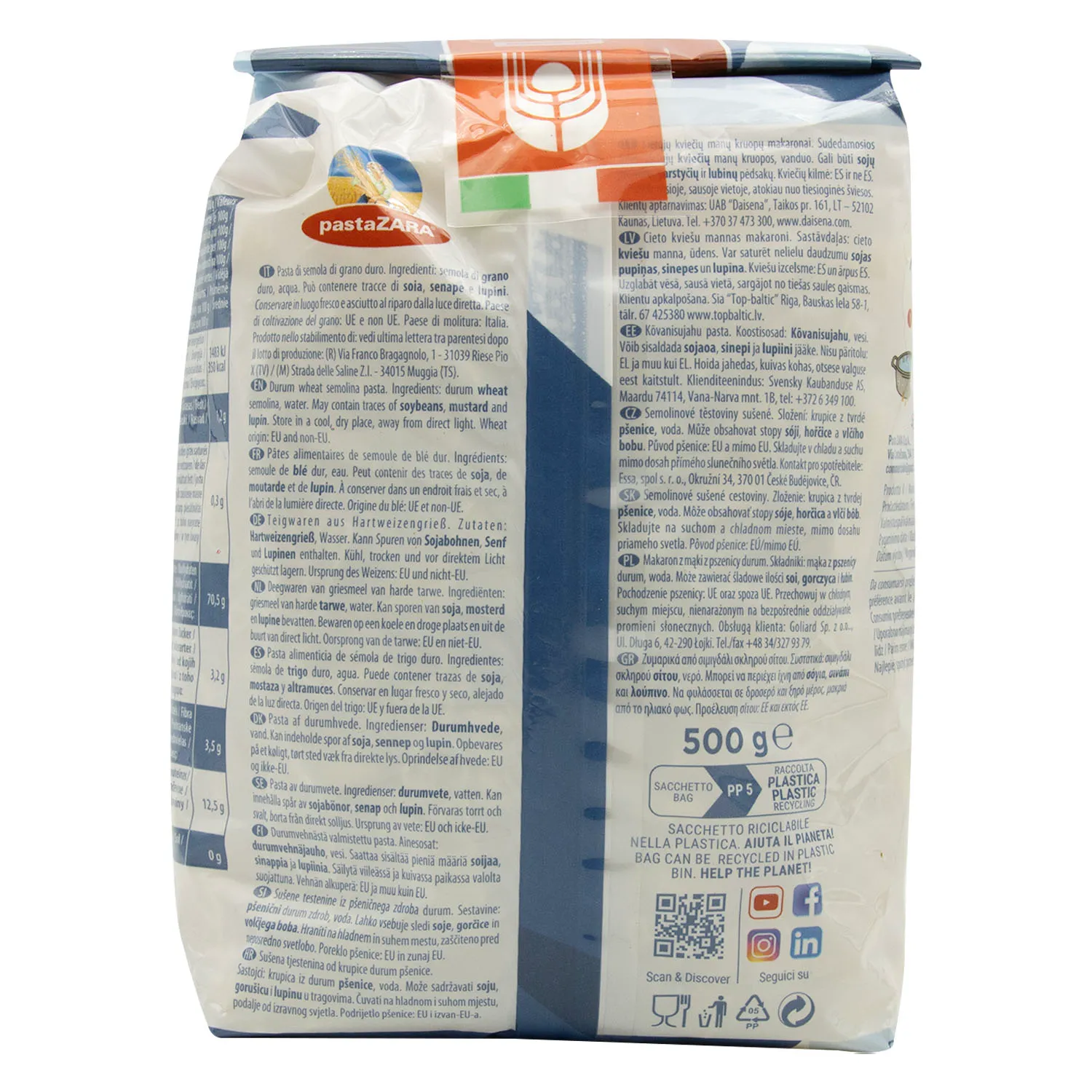 Pasta Alimenticia Cabito Animalitos Pasta Zara Paquete 500 G