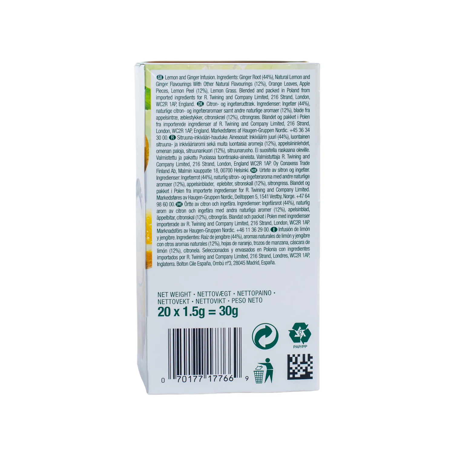 Te Jengibre Limon Twining Caja 30 G