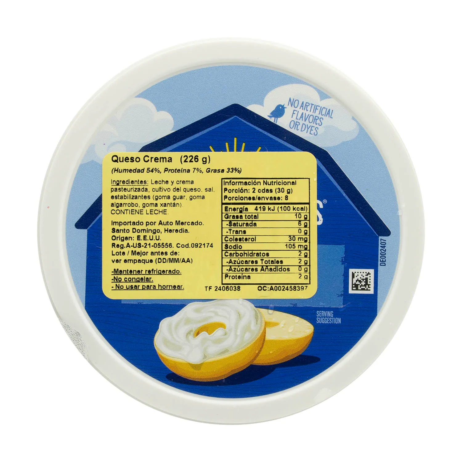 Queso Crema Crystal Farms Envase 226 G