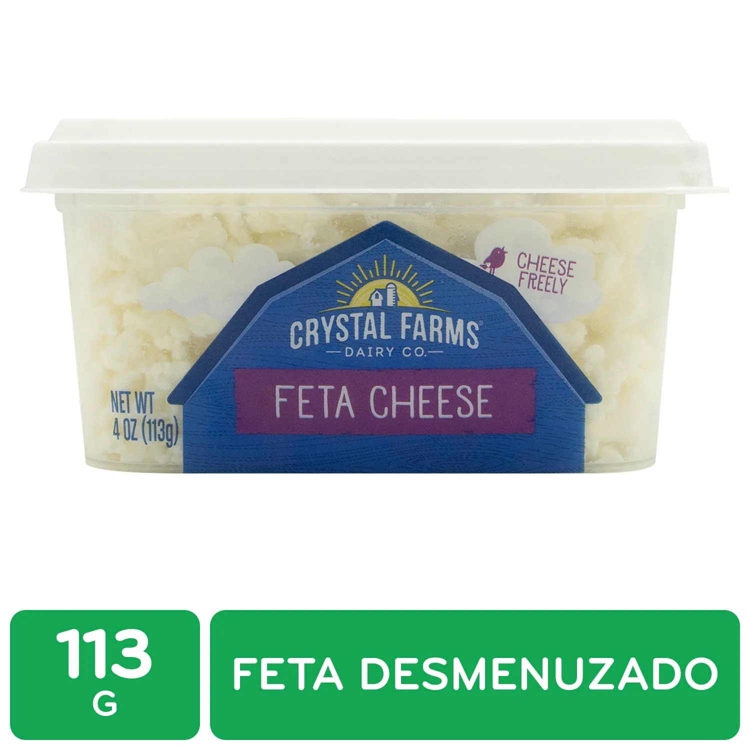 Queso Feta Desmenuzado Crystal Farms Envase 113 G