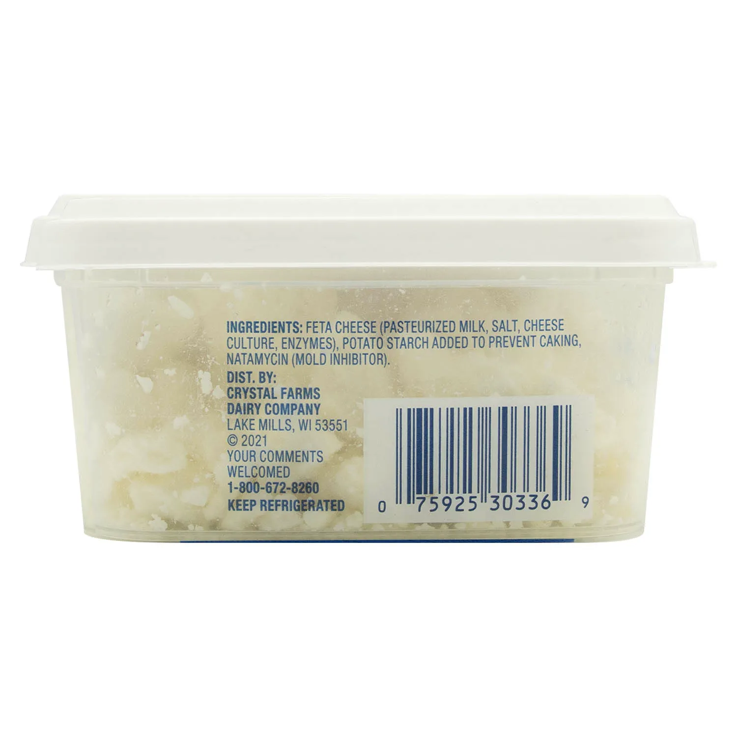 Queso Feta Desmenuzado Crystal Farms Envase 113 G