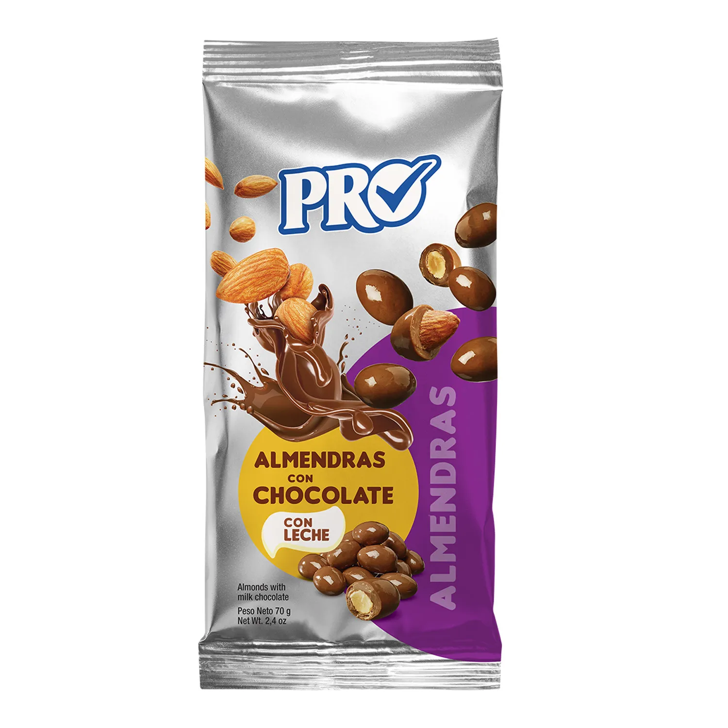 Almendra Chocolate Claro Pro Paquete 70 G