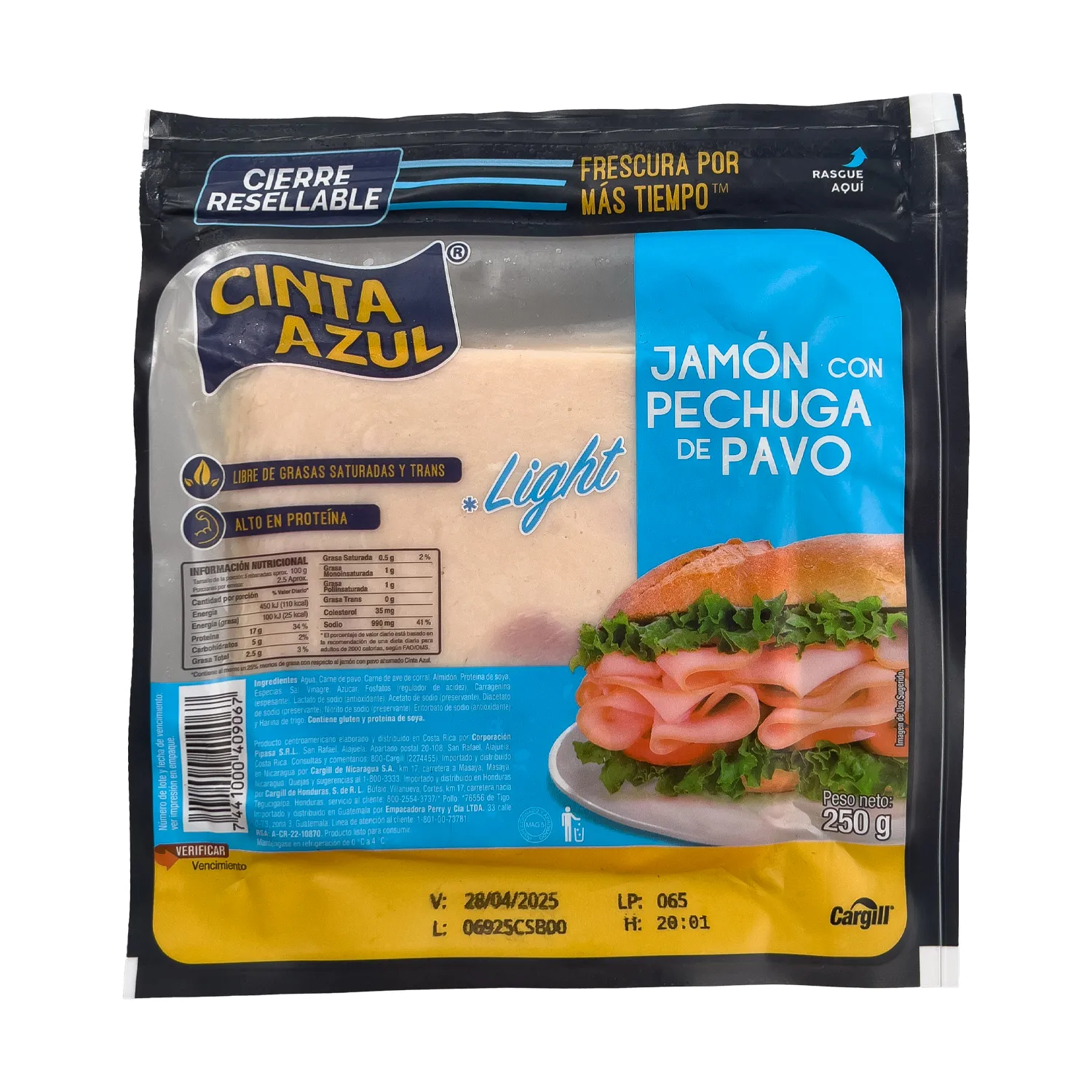 Jamon Pechuga Pavo Light Cinta Azul
