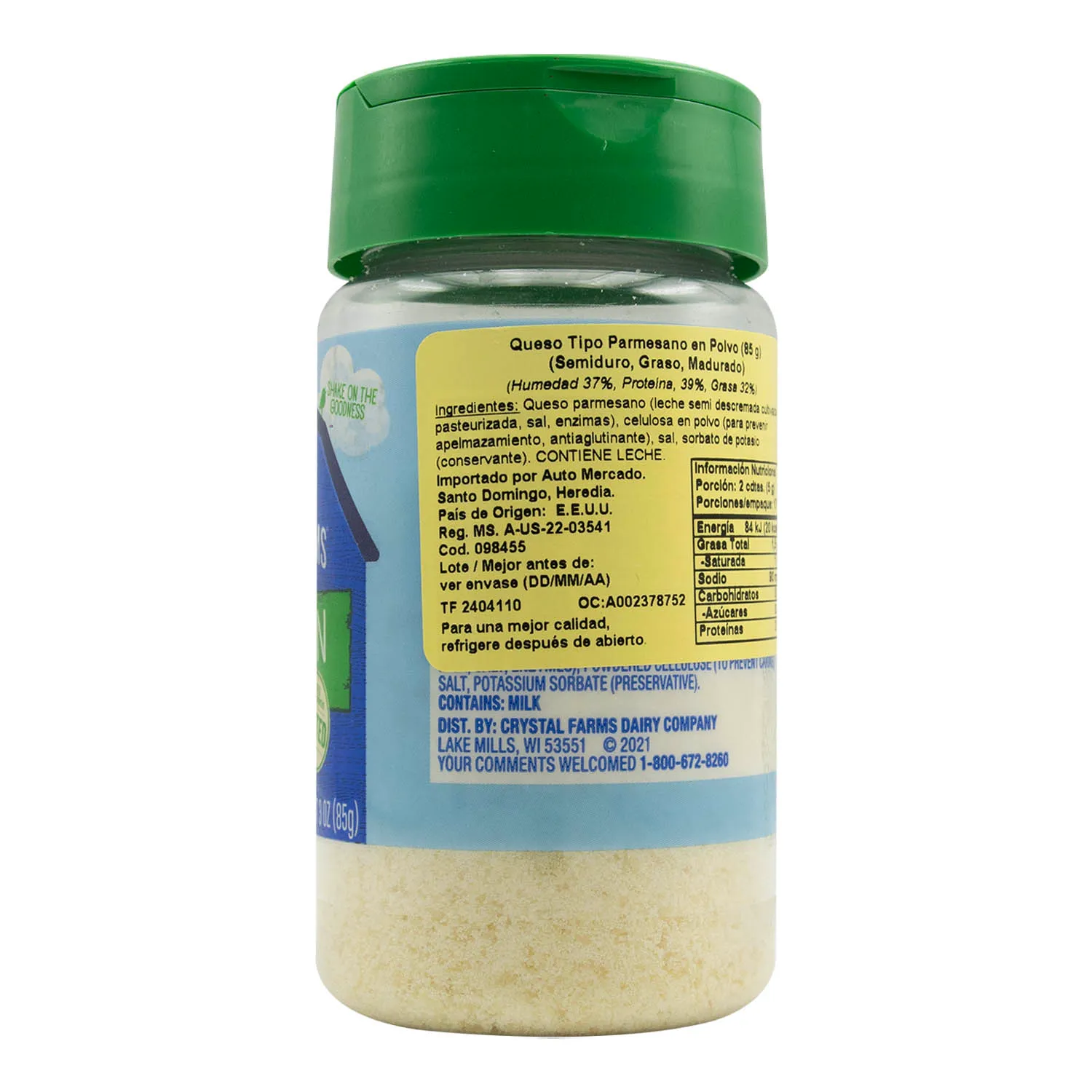 Queso Parmesano Polvo Crystal Farms