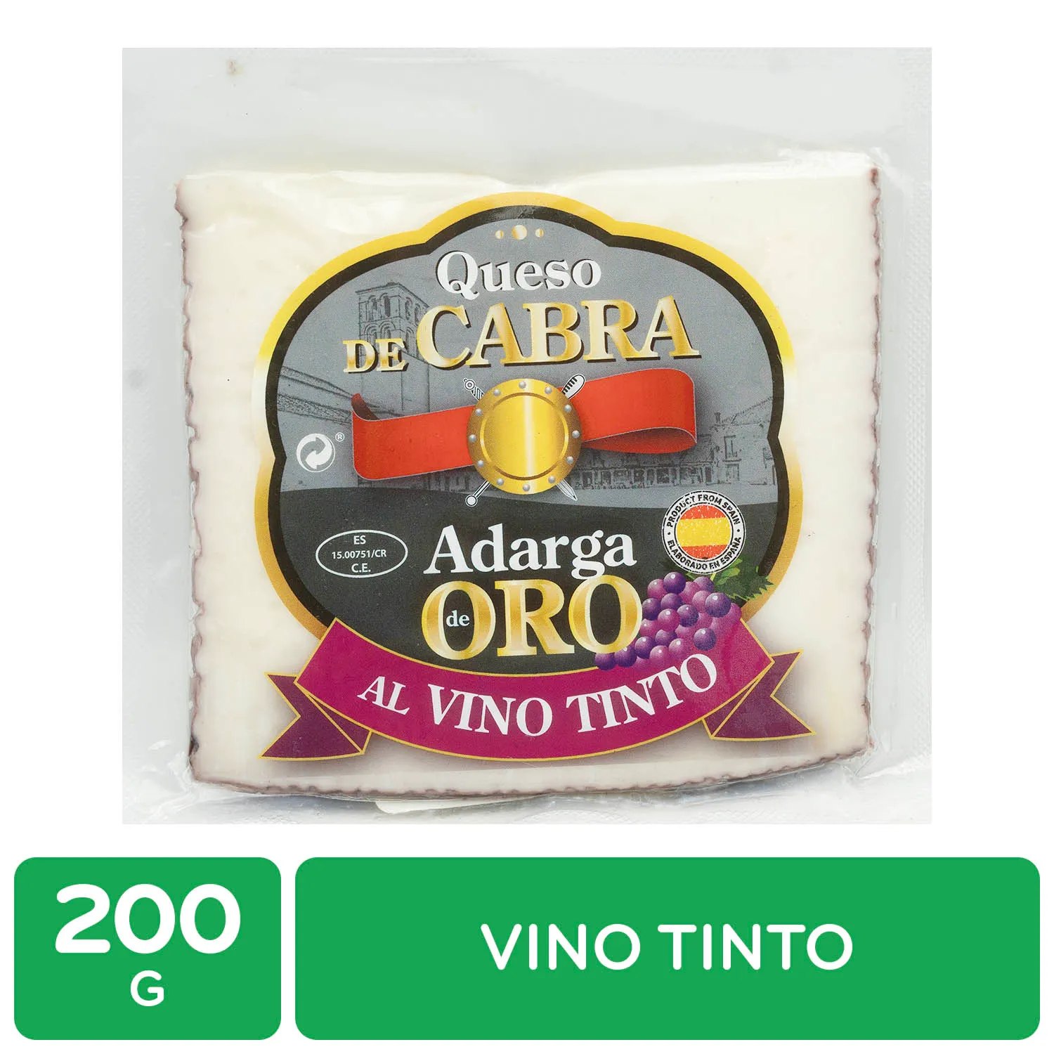 Queso Cabra Vino Tinto Adarga De Oro Paquete 200 G