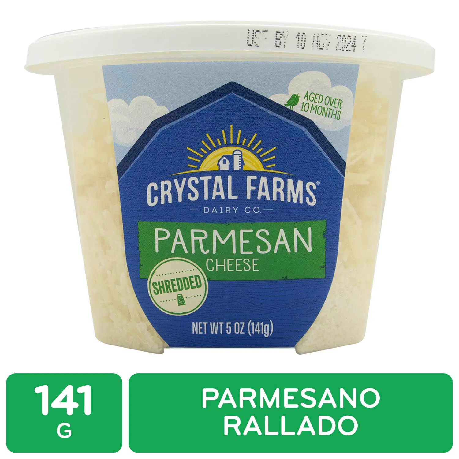 Queso Parmesano Rallado Crystal Farms Envase 141 G