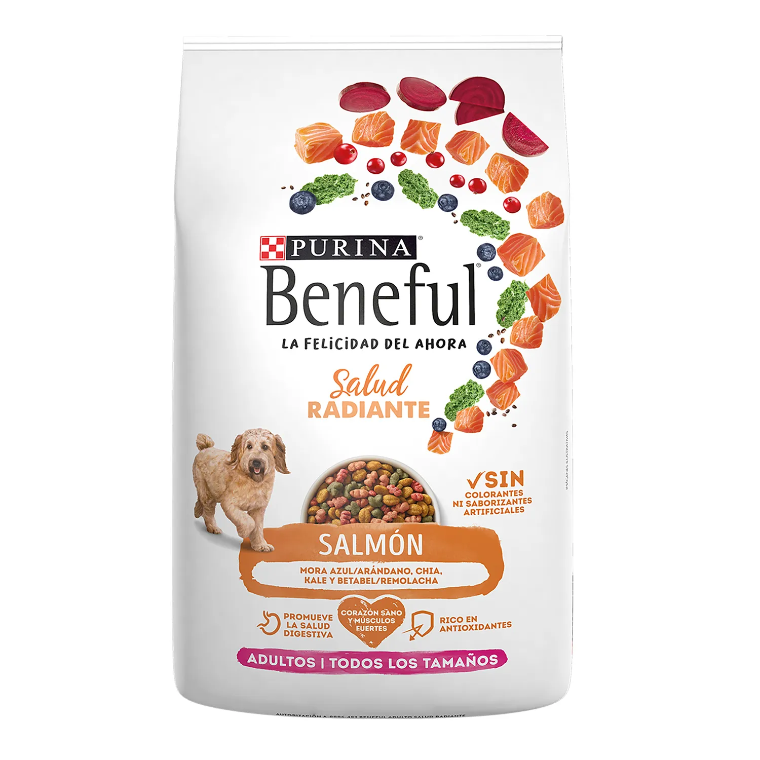 Alimento Seco Perro  Adulto Salmón Salud Radiante Purina Beneful Bolsa 4 Kg