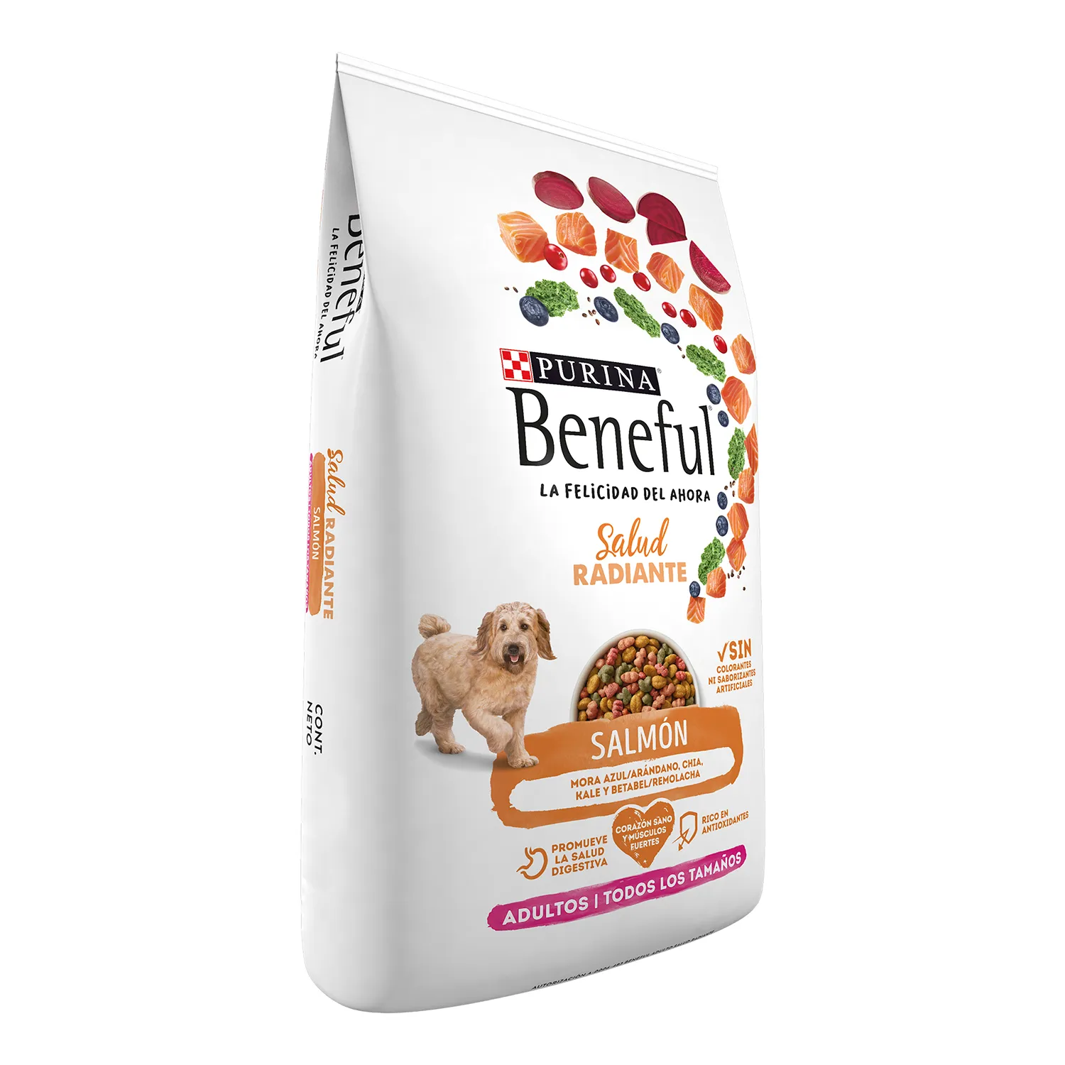 Alimento Seco Perro  Adulto Salmón Salud Radiante Purina Beneful Bolsa 4 Kg