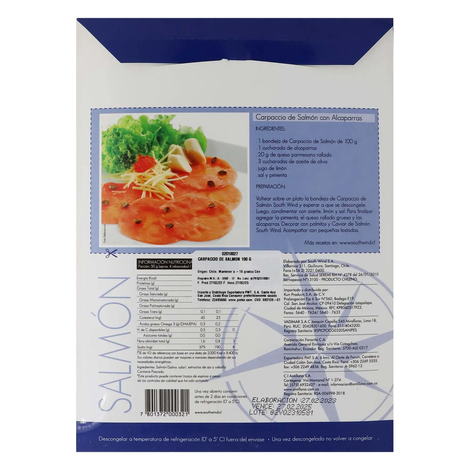 Carpaccio Salmon South Winds Paquete 100 G