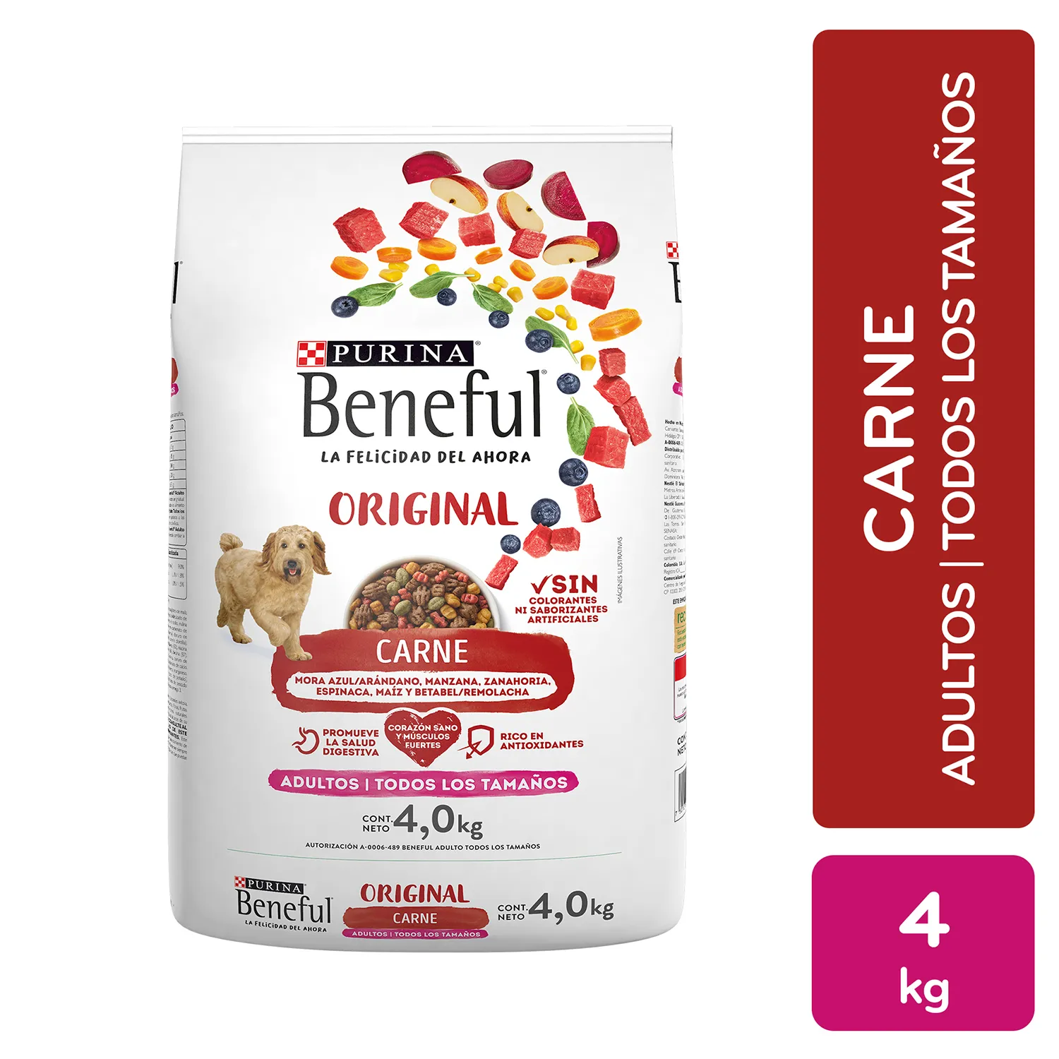 Alimento Perro Seco Adulto Carne Purina Beneful Bolsa 4 Kg