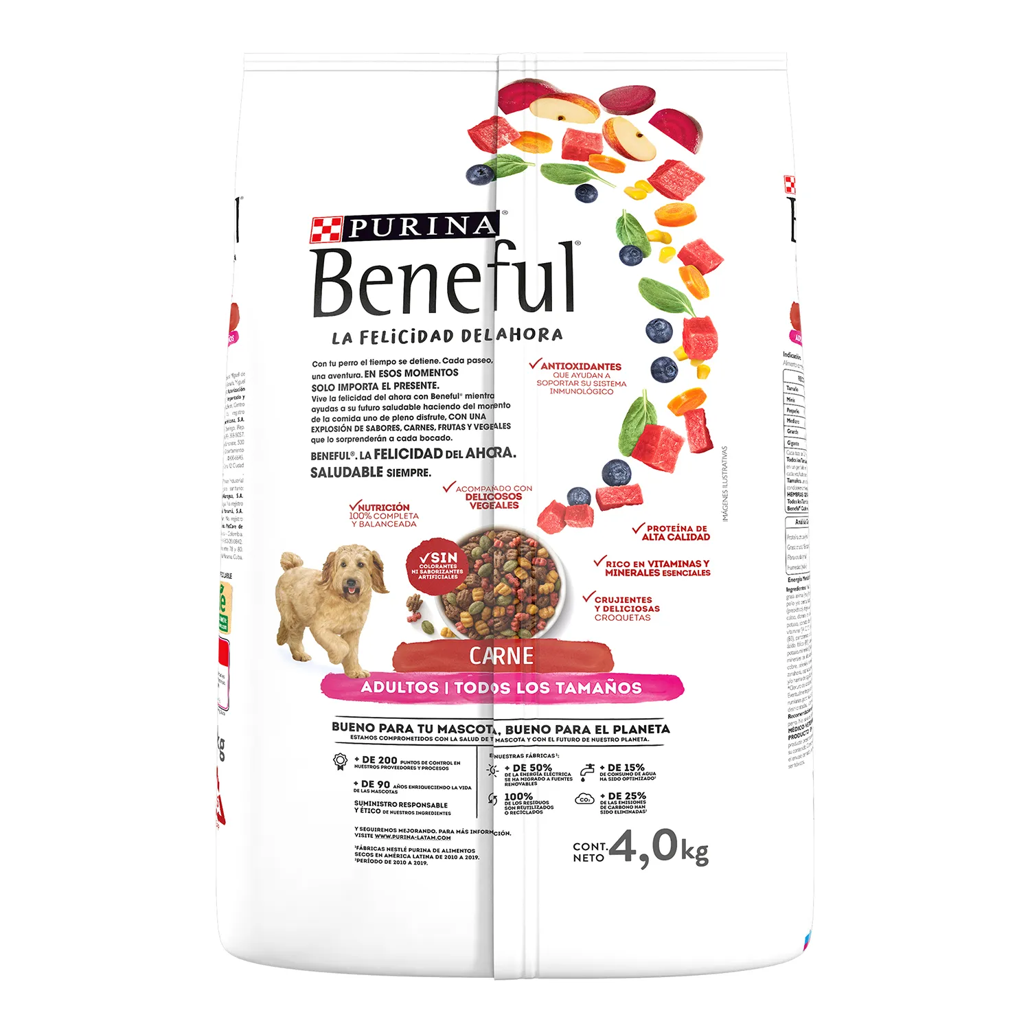 Alimento Perro Seco Adulto Carne Purina Beneful Bolsa 4 Kg