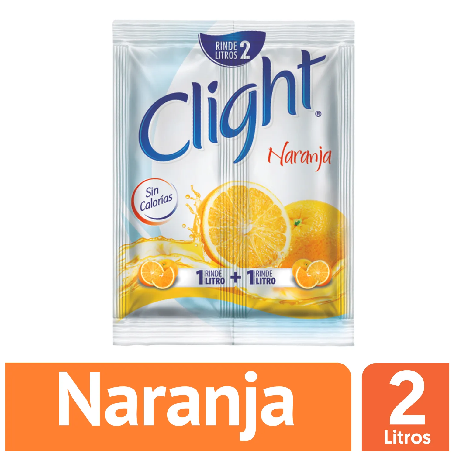 Bebida En Polvo Clight  Sin Calorías Sabor Naranja Sobre 14g