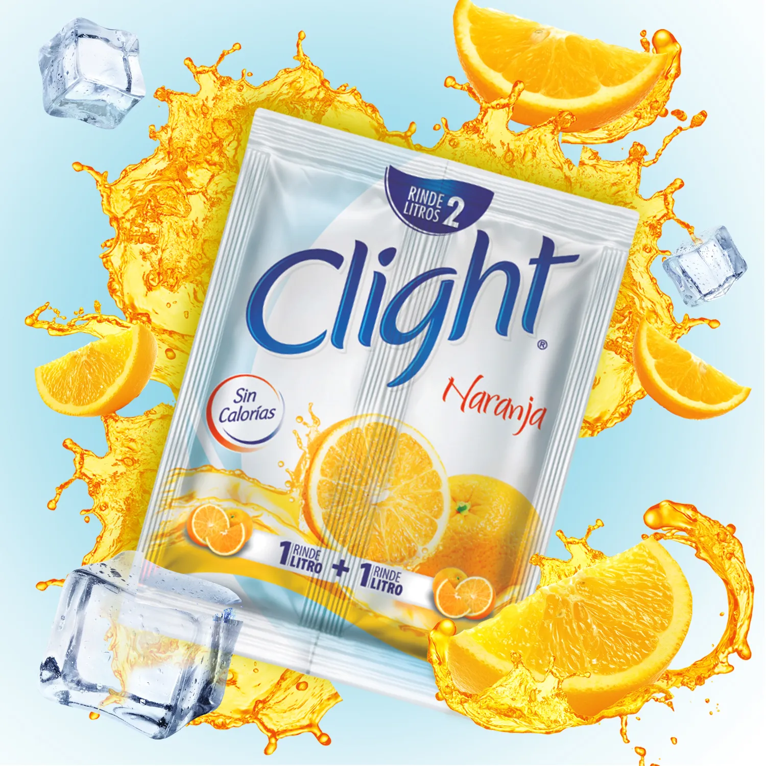 Bebida En Polvo Clight  Sin Calorías Sabor Naranja Sobre 14g