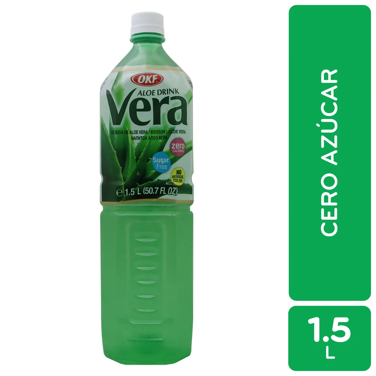 Bebida Aloe Vera Sin Azúcar Okf Botella 1500 Ml