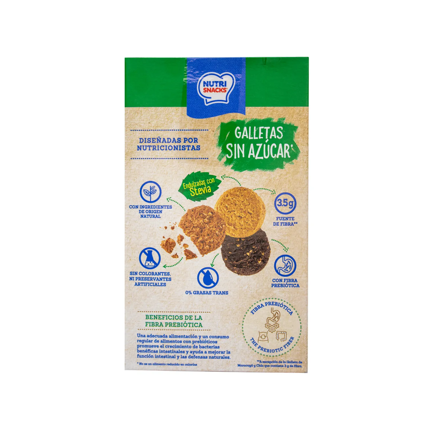 Galleta Surtida Sin Azucar 8 U Nutrisnacks Caja 192 G
