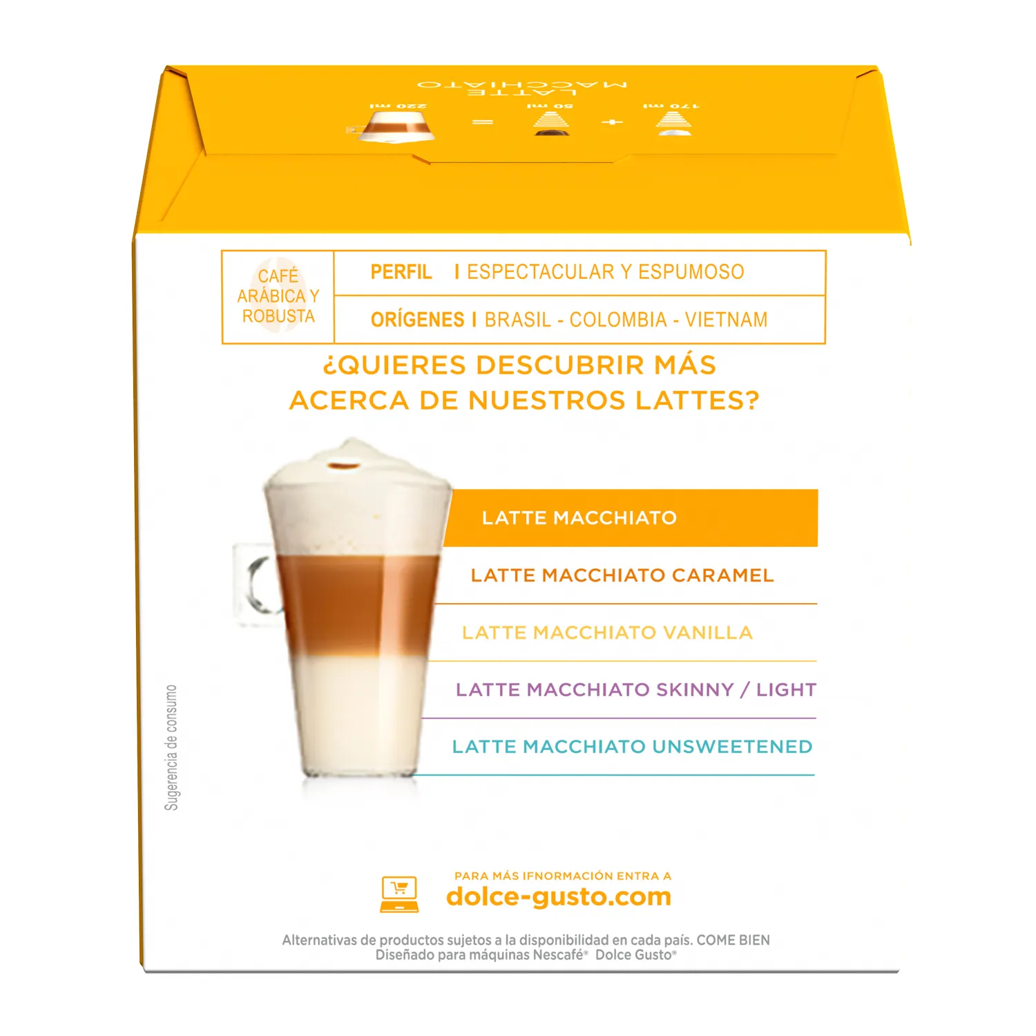 Latte_Dolceページ Capsula Cafe Macchiato Nescafe Caja 183.2 G | Auto Mercado