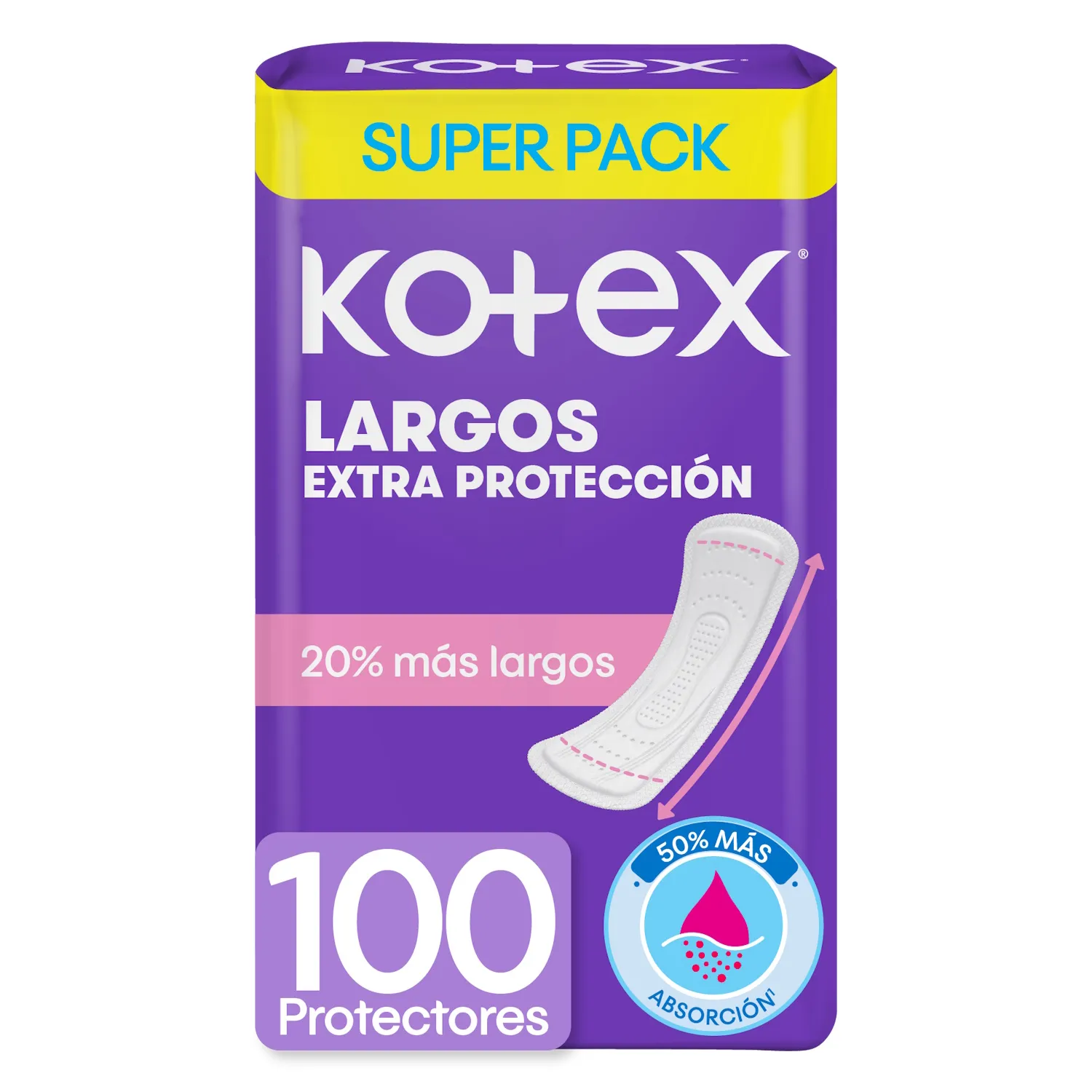 Protectores Diarios Kotex Largos 100u