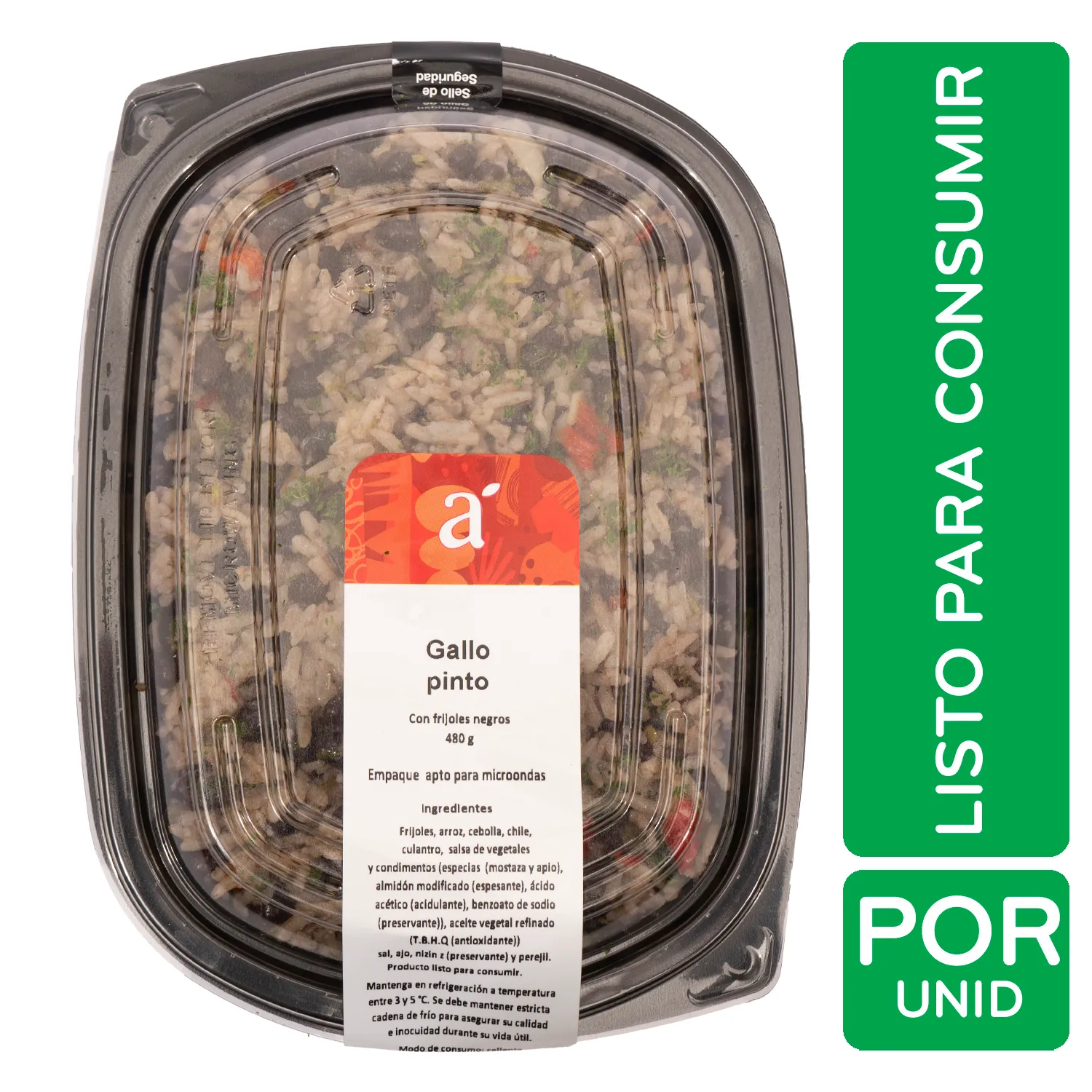 Gallo Pinto Frijol Negro Auto Mercado Unidad 480 G