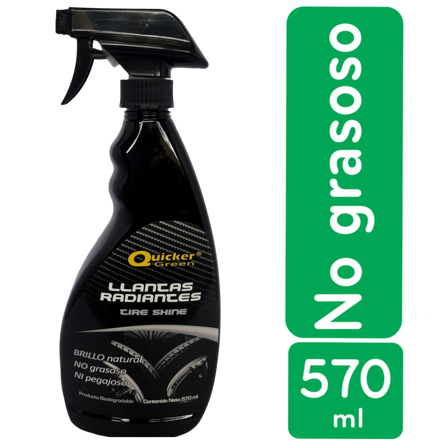 Cuidado Exterior Limpiador Liquido Llantas Envase 570 Ml Quicker Green Unidad