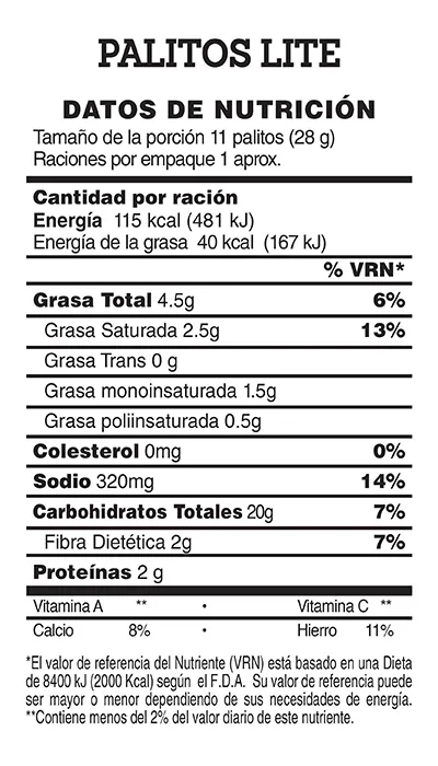 Palito 8 U Nutrisnacks Paquete 240 G