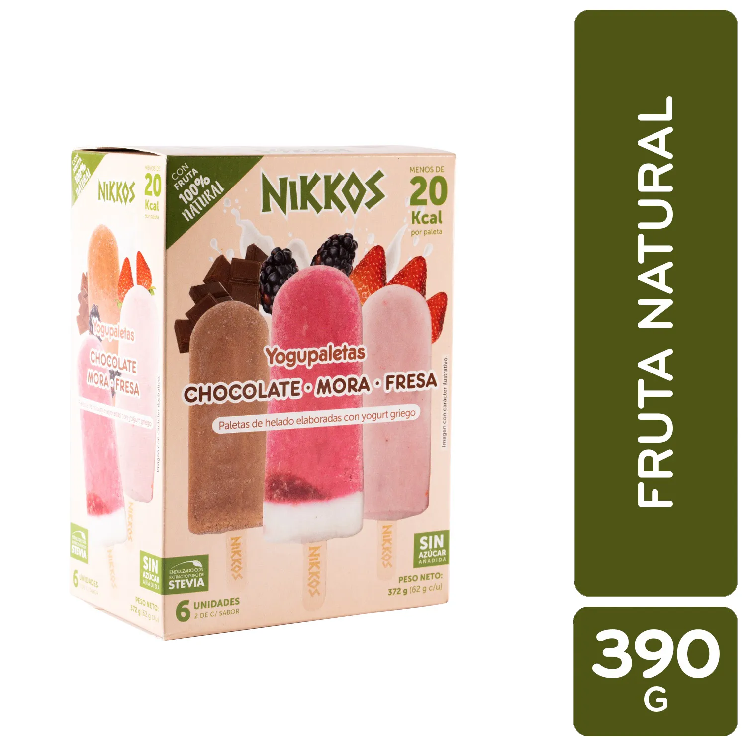 Helado Yogurt Surtido 6u Nikkos 384 G