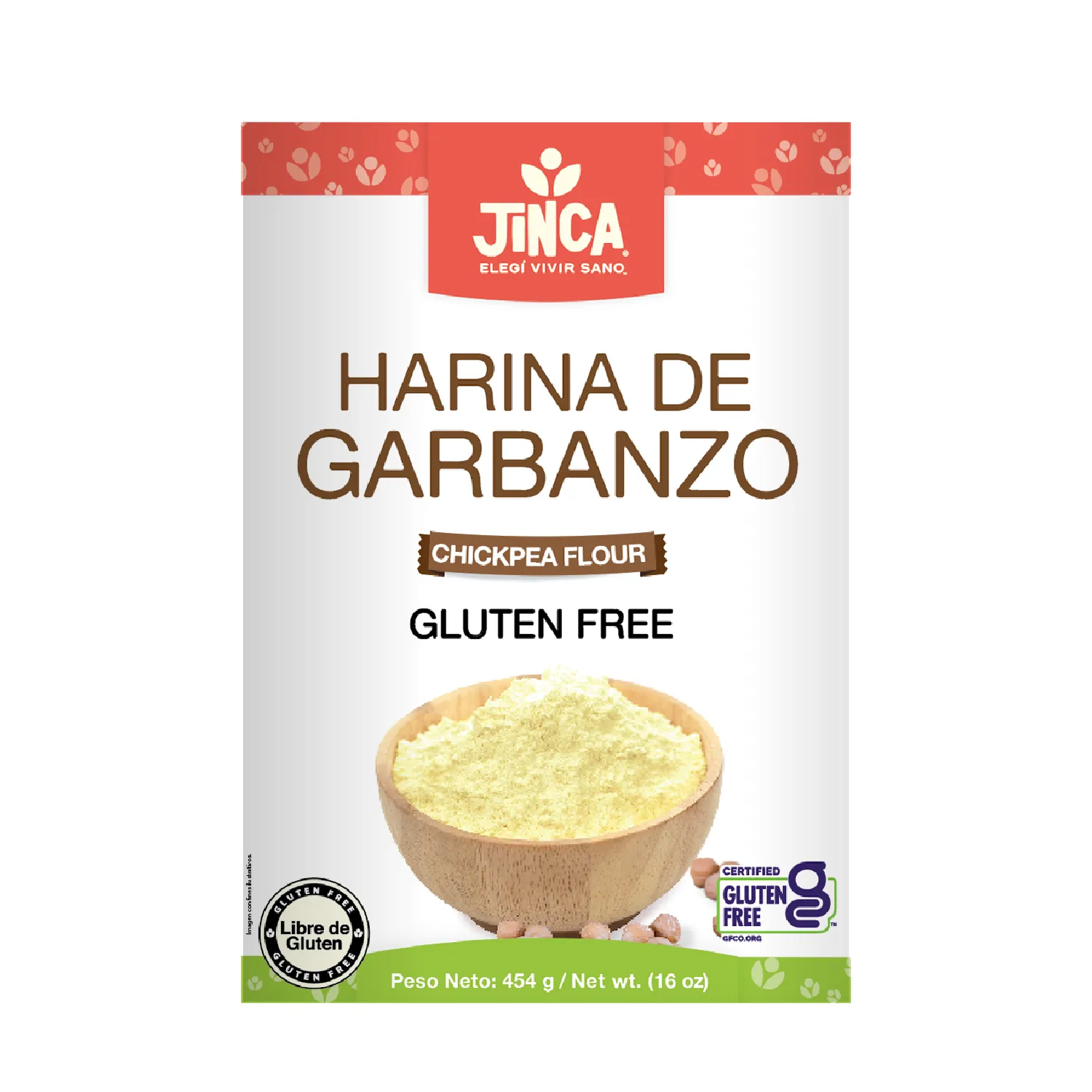 Harina Sin Gluten Garbanzos Jinca Foods Caja 454 G