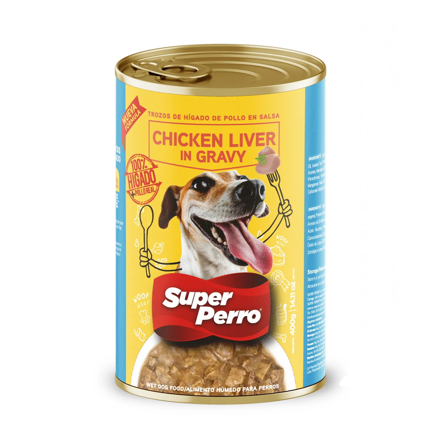 Alimento Perro Humedo Adulto Pollo Salsa Super Perro Lata 400 G