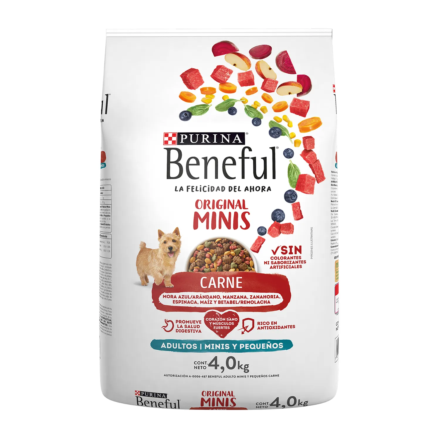 Alimento Seco Perro  Adulto Carne Minis Purina Beneful Bolsa 4 Kg