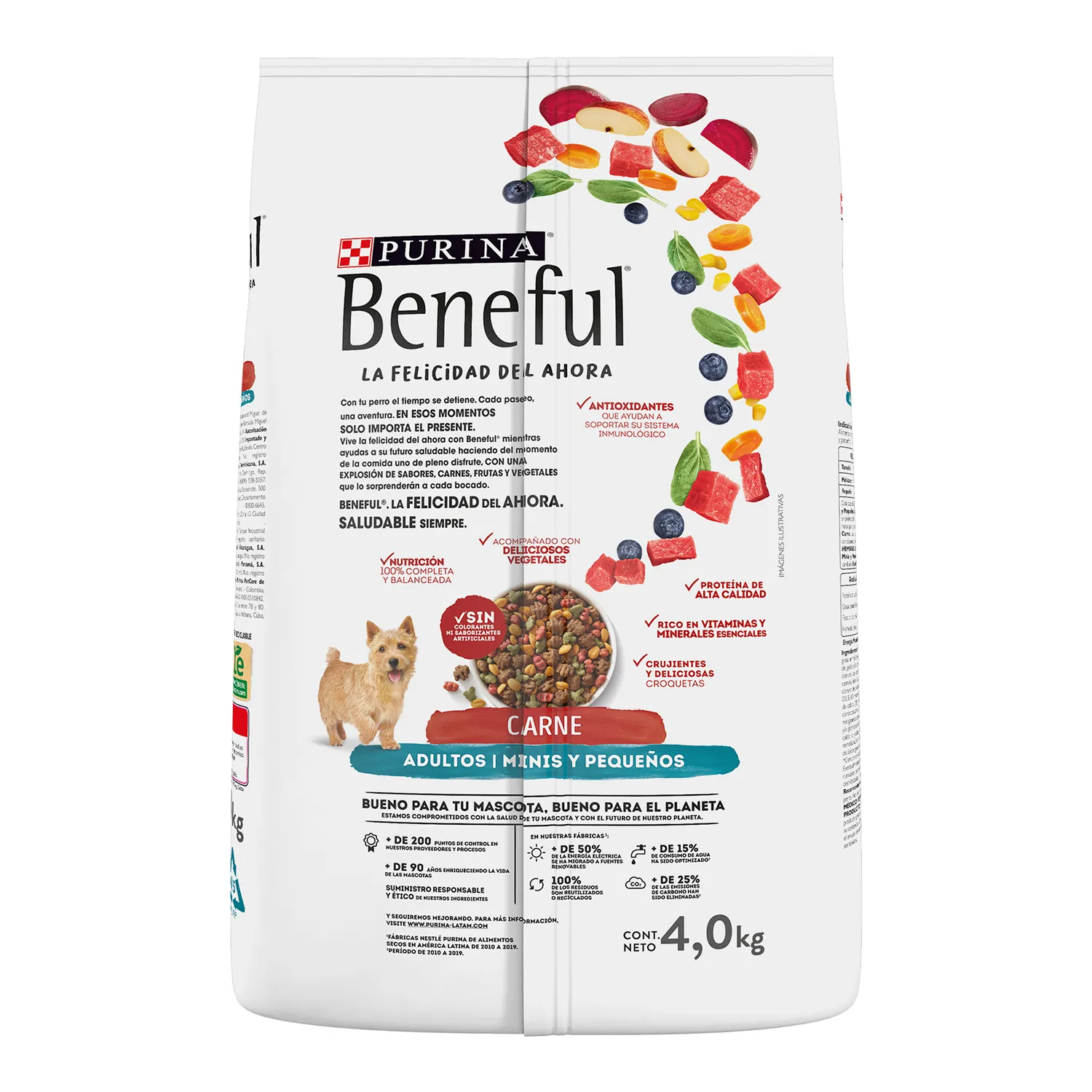 Alimento Seco Perro  Adulto Carne Minis Purina Beneful Bolsa 4 Kg
