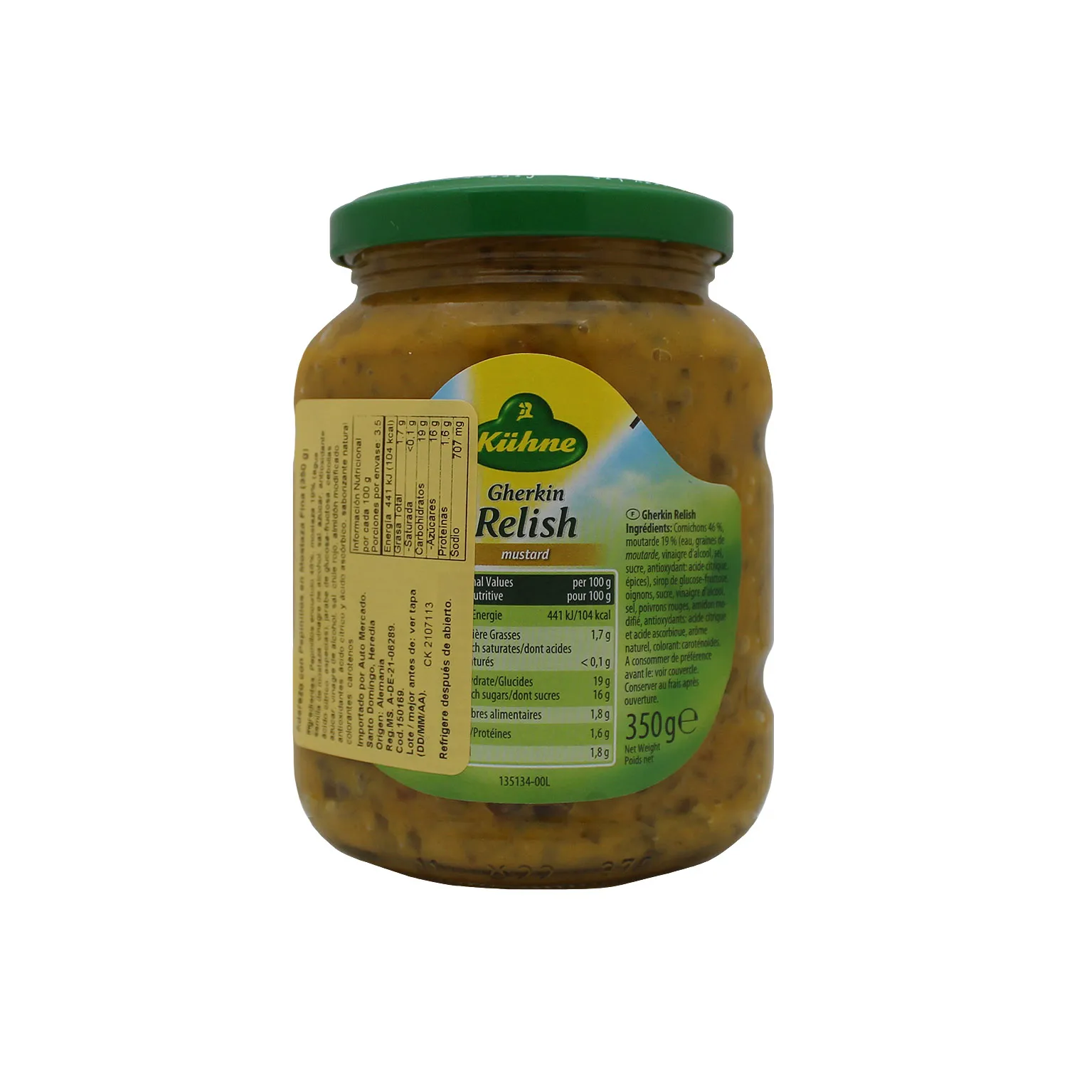Mostaza Relish Kuhne Frasco 350 G