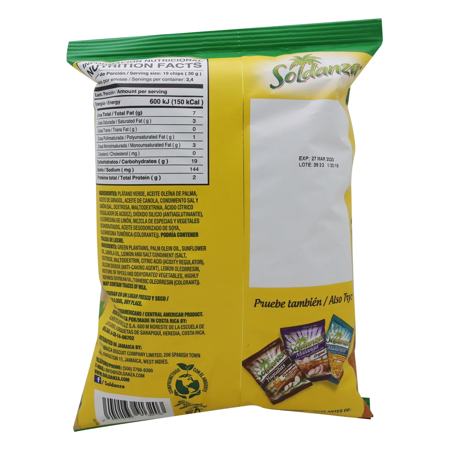 Platano Verde Limon Soldanza Paquete 71 G