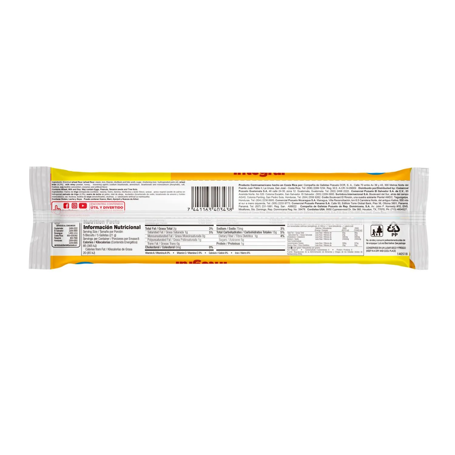 Galleta Maria Integral Pozuelo Paquete 168 G