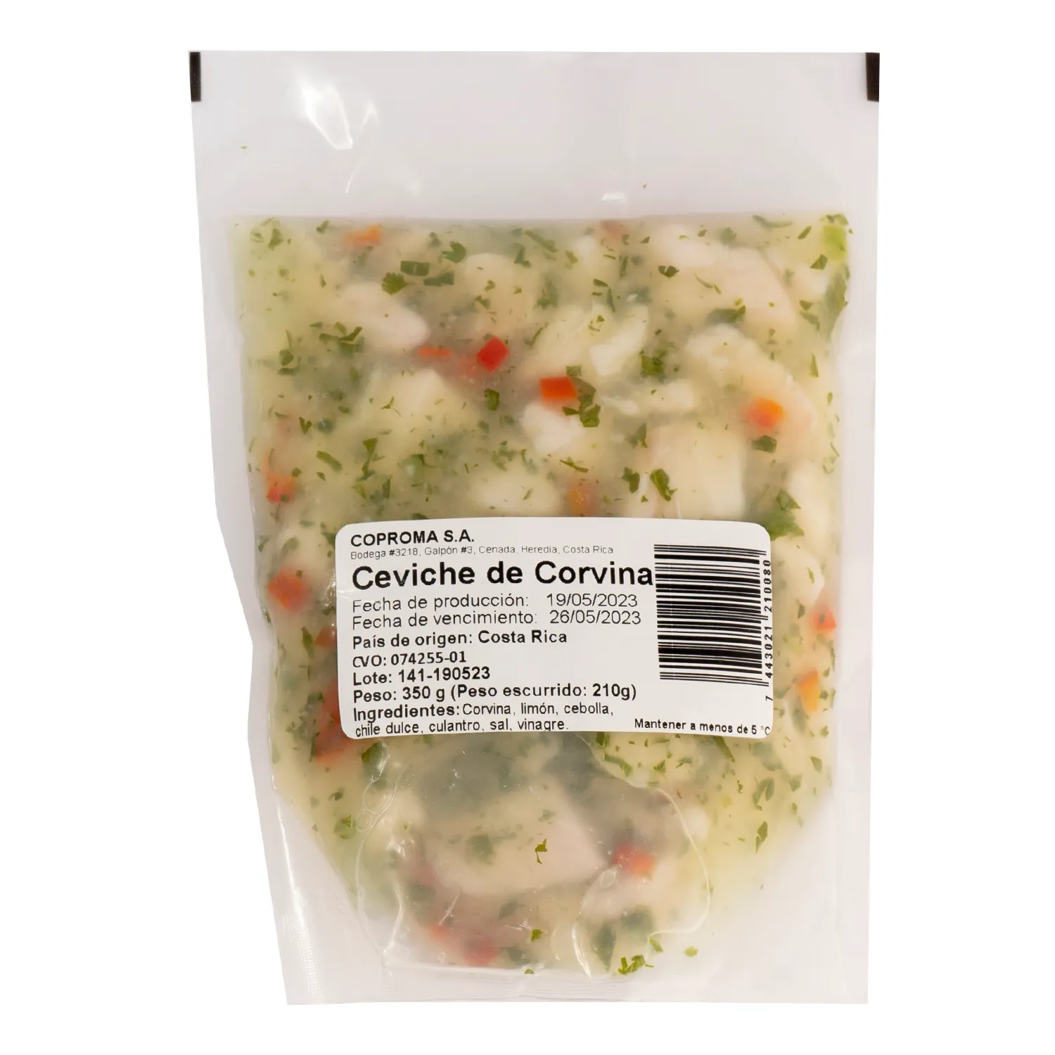 Ceviche Corvina Auto Mercado Bolsa 350 G